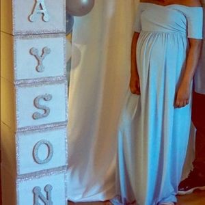 Baby blue maternity dress